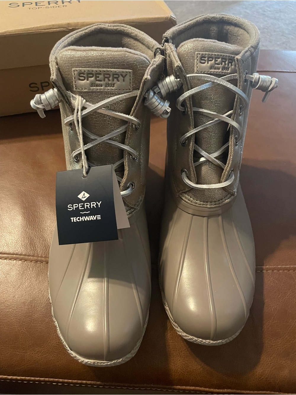 Sperry womans Taupe Waterproof Boots. NWT